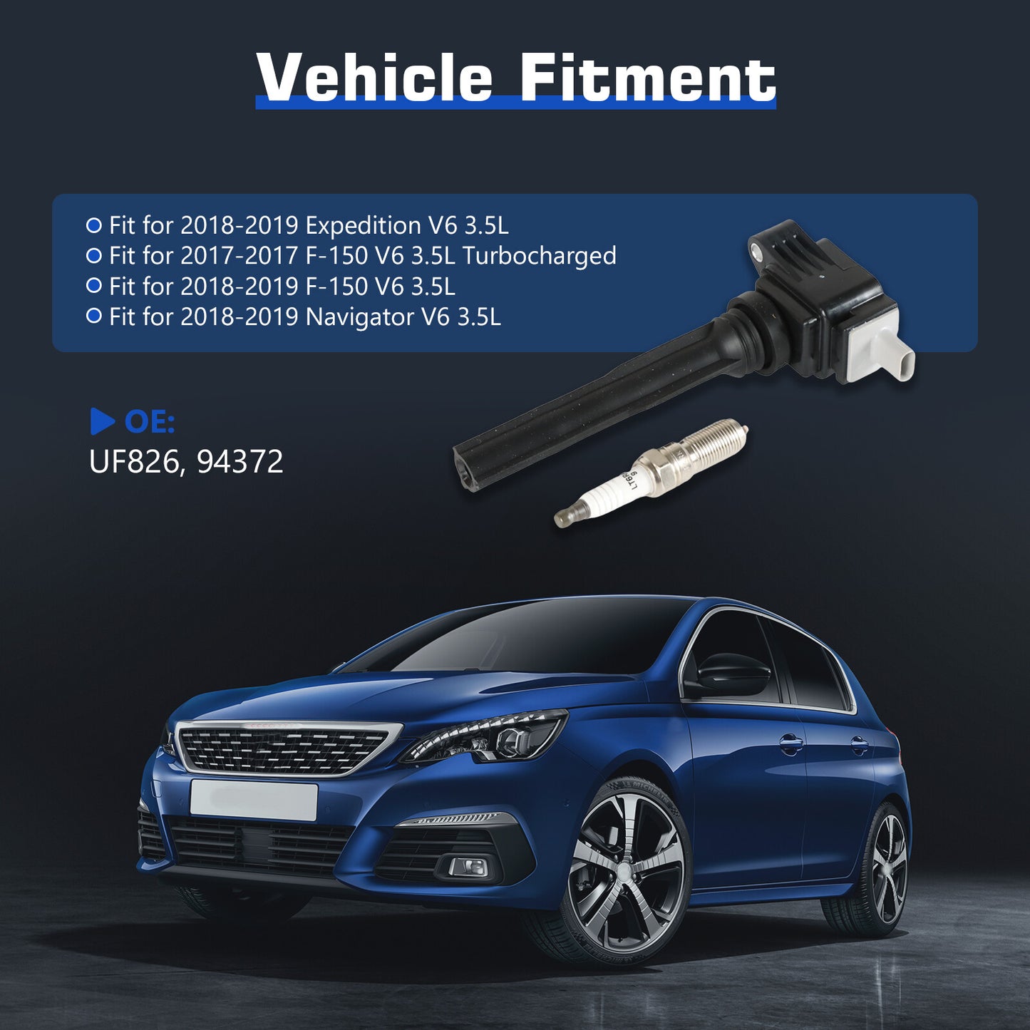 6Pcs Ignition Coils + Iridium Spark Plug For 2018-2019 F-150 V6 3.5L NGK94372