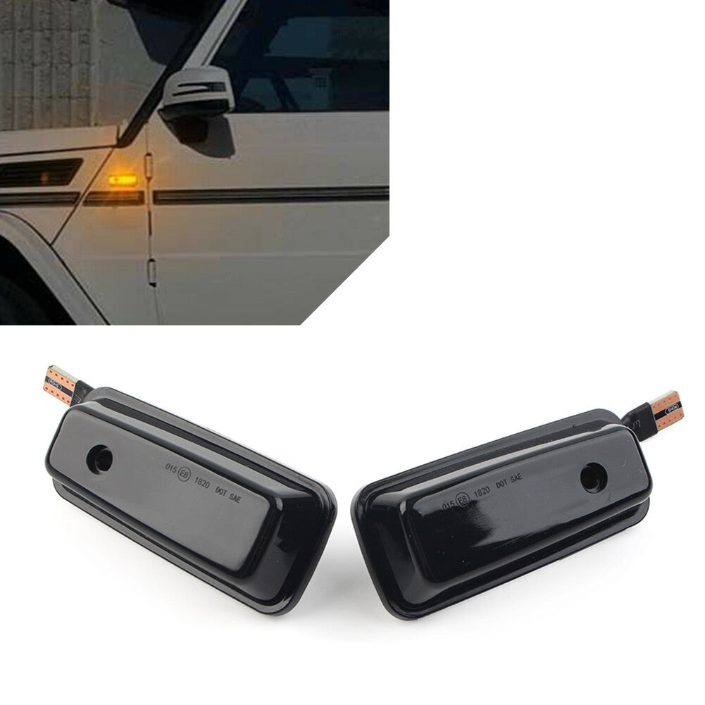 LED Dynamic Side Marker Turn Signal Light Smoke Lens for Mercedes-Benz G-Class