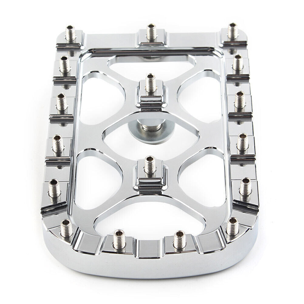 2x Chrome MX Style Large Brake Pedal Pad Cover for Harley Electra Glide Softail