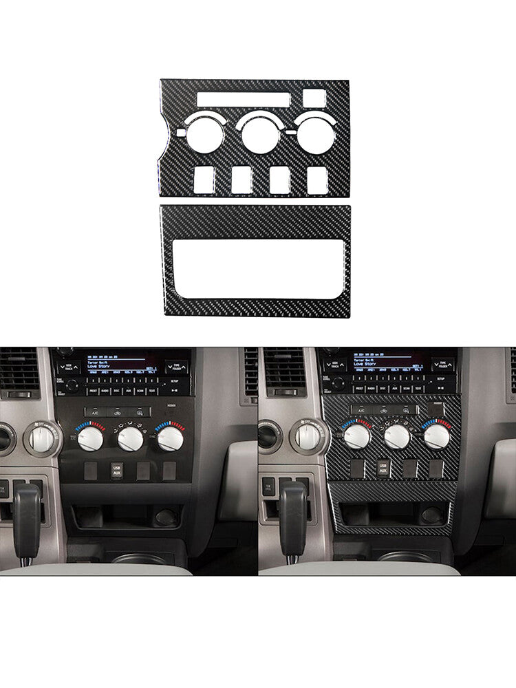 2X Carbon Fiber Central A/C Control Panel Trim for Toyota Tundra 2007-13 Type B
