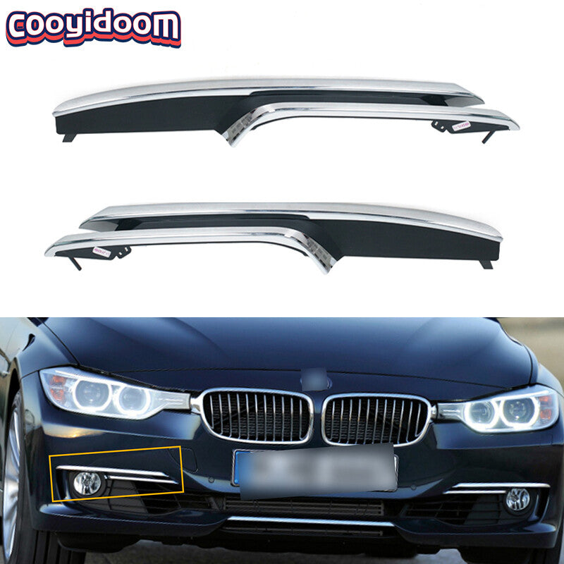 Fog light cover trim with molded chrome grille suitable for BMW 3 Series 328i 335i 2011-2015