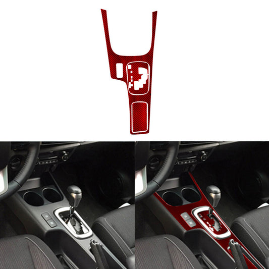 3X Red Carbon Fiber Automatic Gear Shift Cover Trim for Toyota Hilux 2015-21