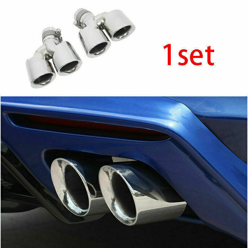 for Cadillac CT5 2020-24 Chrome Steel Rear Tail Exhaust Muffler Tip Pipe Pair