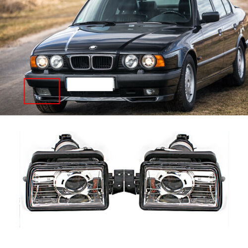 Pair Front bumper fog light daytime running light for BMW 5 E34 1988-1995