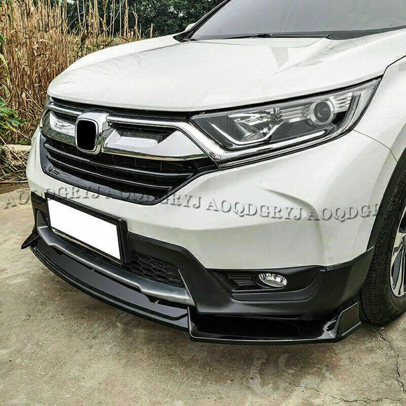 for Honda CR-V CRV 2017-22 Black ABS Front Bumper Lip Splitter Spoiler Guard Kit