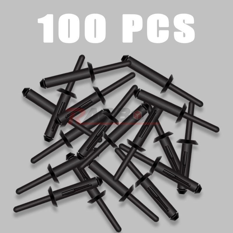 100 Rivet Clip Retainer Bumper Fastener for Ford GM for Chrysler for Jeep for Wrangler