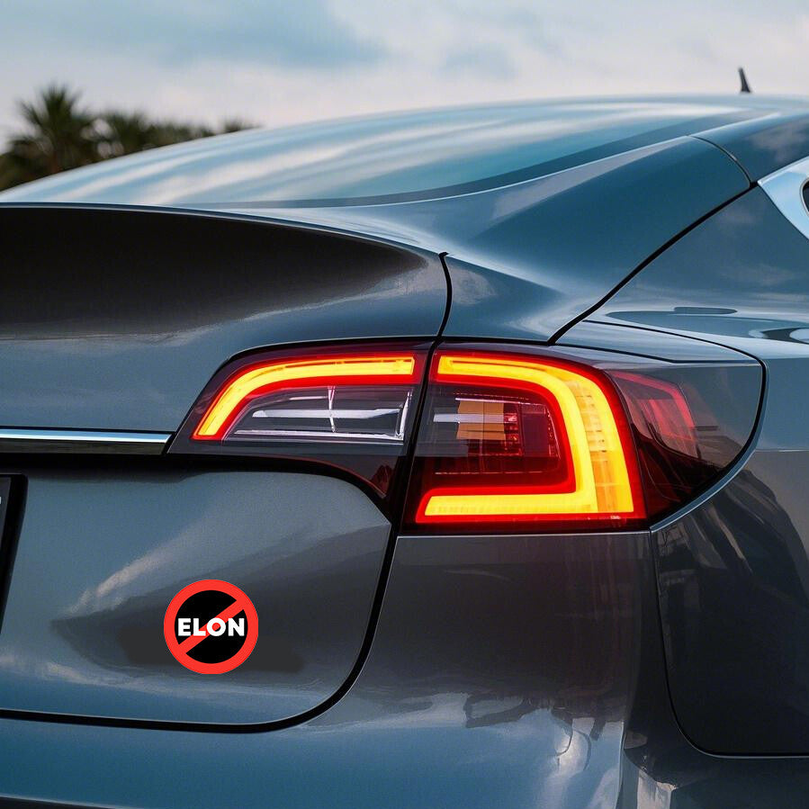 4 Anti Elon Bumper Stickers,No Elon Sticker,Waterproof Window Bumper Stickers