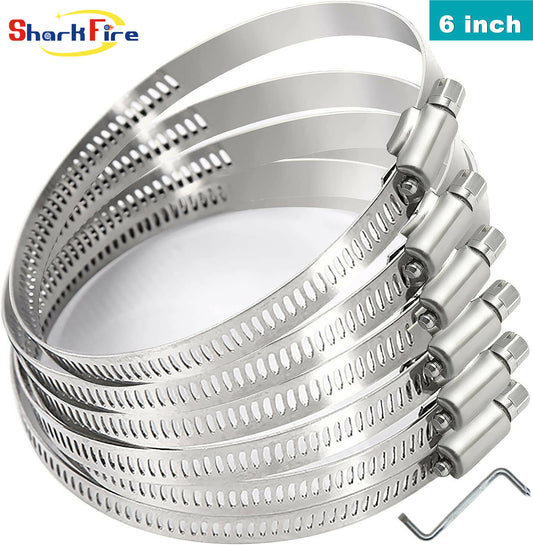 6-inch flexible hose clamp, adjustable stainless steel hose clamp, worm gear clamp, drive clamp