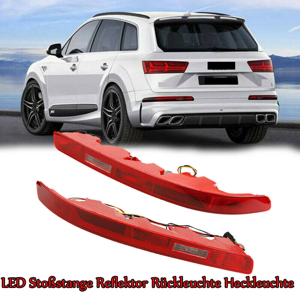 2-piece rear bumper light reflector and tail fog light housing for Audi Q7 (Left + Right -)