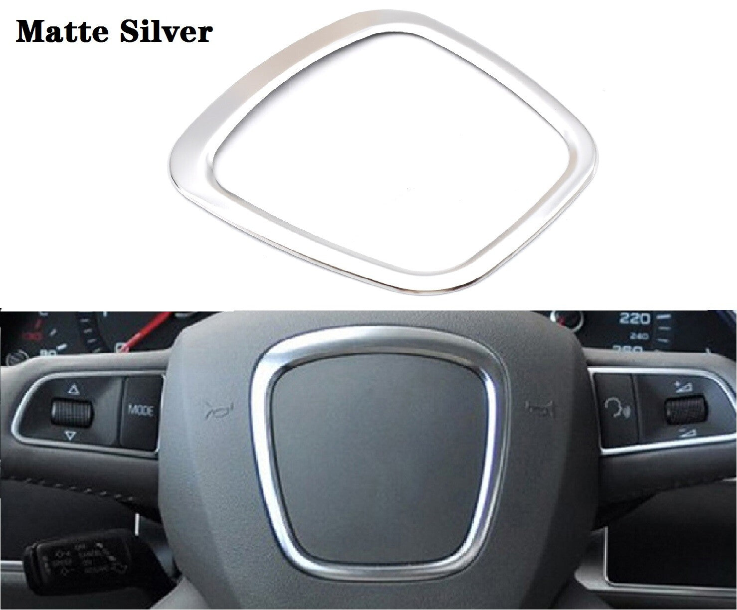 Chrome Car Steering Wheel Frame for Audi A3 for A4 for A6 for A8 Q5 Trim Cover Sticker MATTE