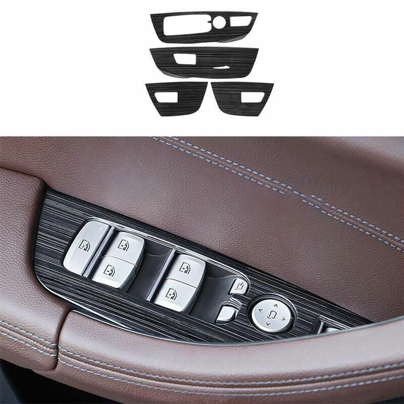 for BMW X3 G01 2018-2021 Black Steel Inner Glass Window Lifting Panel Decor Trim