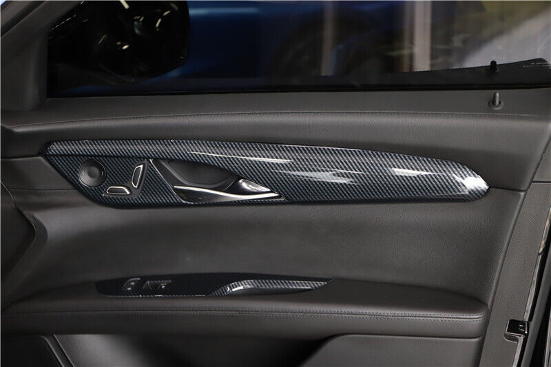 Car Interior Door Armrest Panel Trim Fit for Cadillac CT6 2016-2020 Carbon Fiber