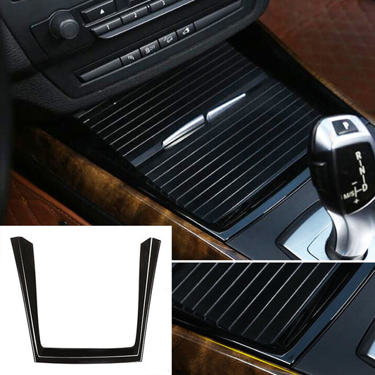Gloss Black ABS Car Water Cup Holder Panel Cover for BMW X5 E70 X6 E71 2008-2013