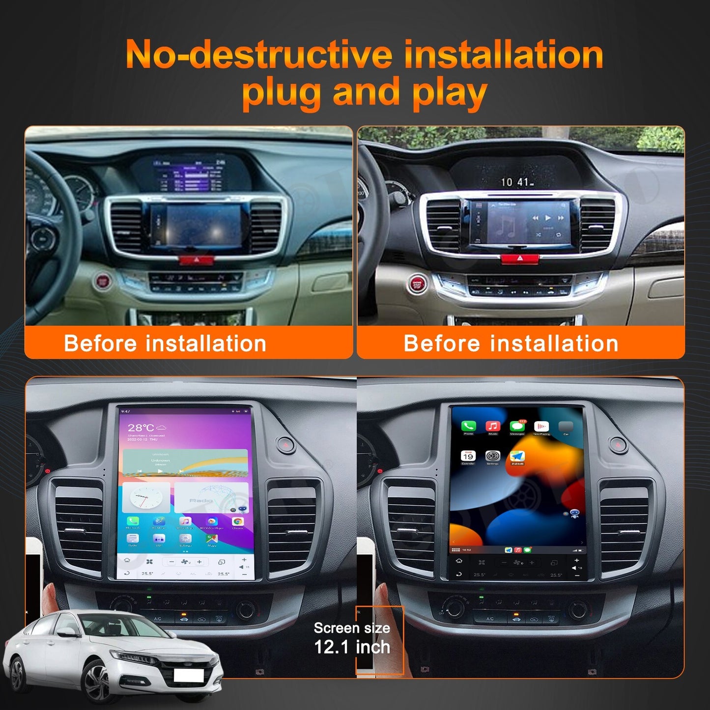 for Honda for Accord 9 2012-2017 Android Car Radio Stereo Auto Receiver Video Screen