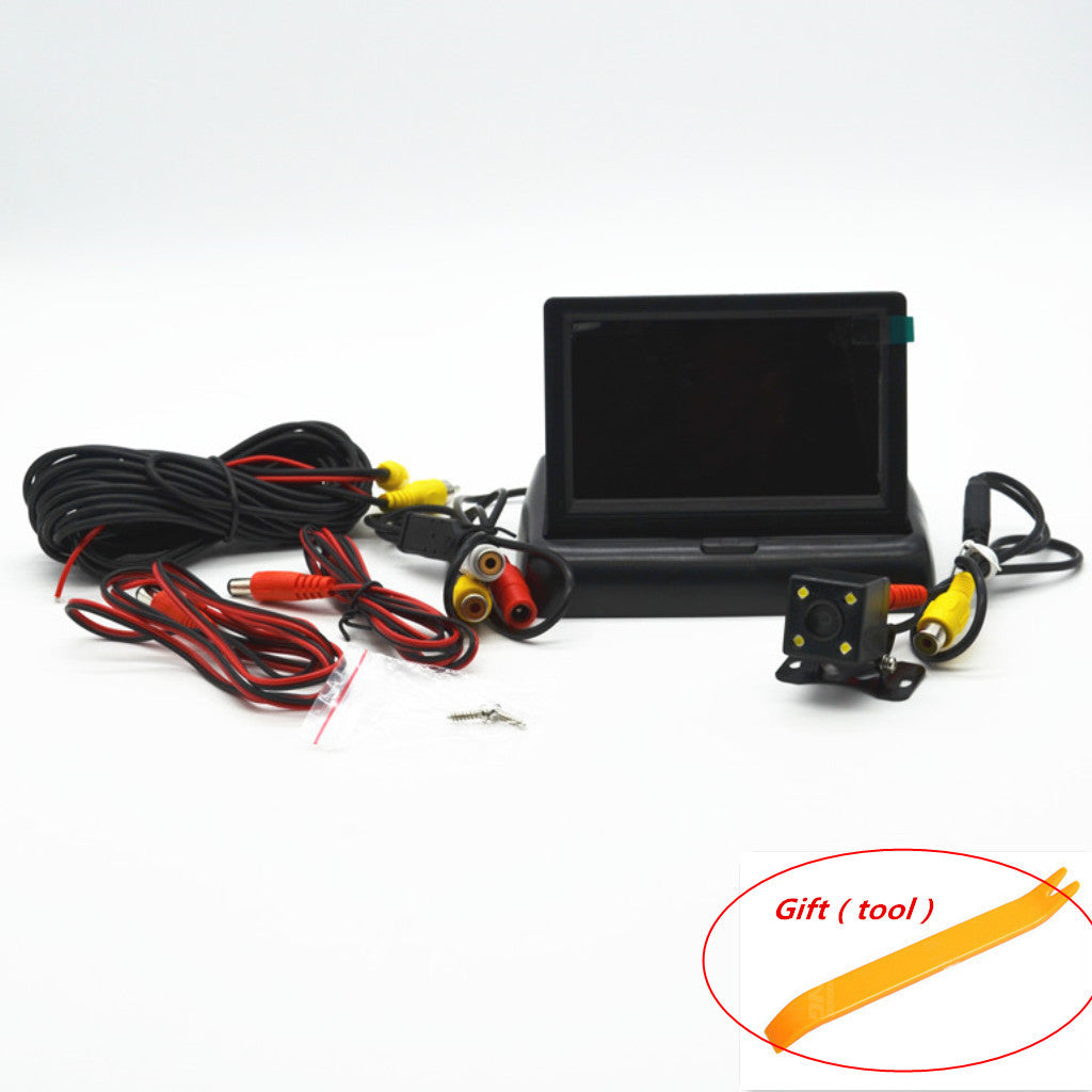 Car 4.3 LCD Foldable Rearview Monitor Video Rear View Reversing Camera