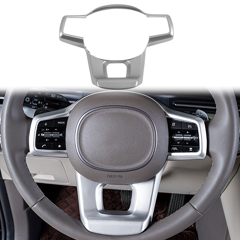 for Kia Carnival 2022-23 Silver Interior Steering Wheel Button Switch Frame Trim