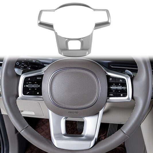 for Kia Carnival 2022-23 Silver Interior Steering Wheel Button Switch Frame Trim