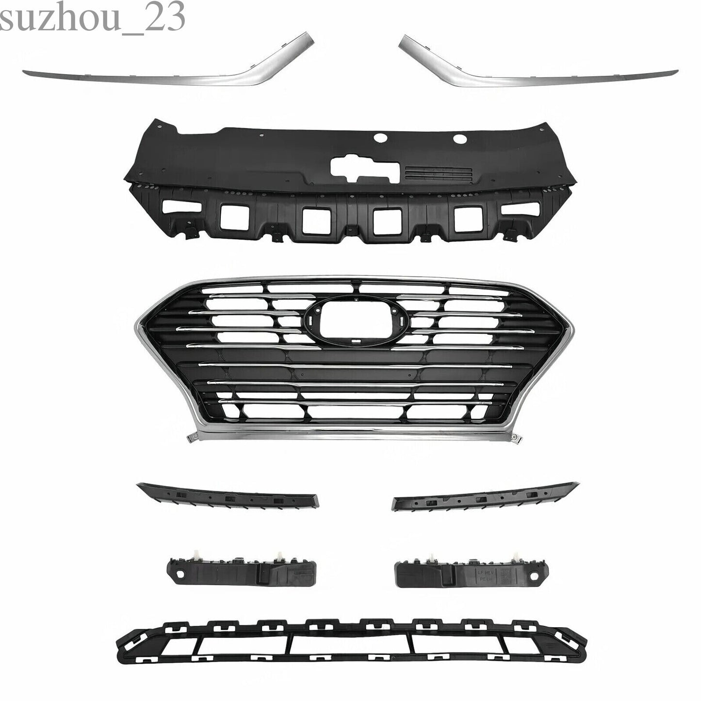 For Sonata 2018 2019 Upper Lower Grille Trims Radiator Cover Bumper Brackets