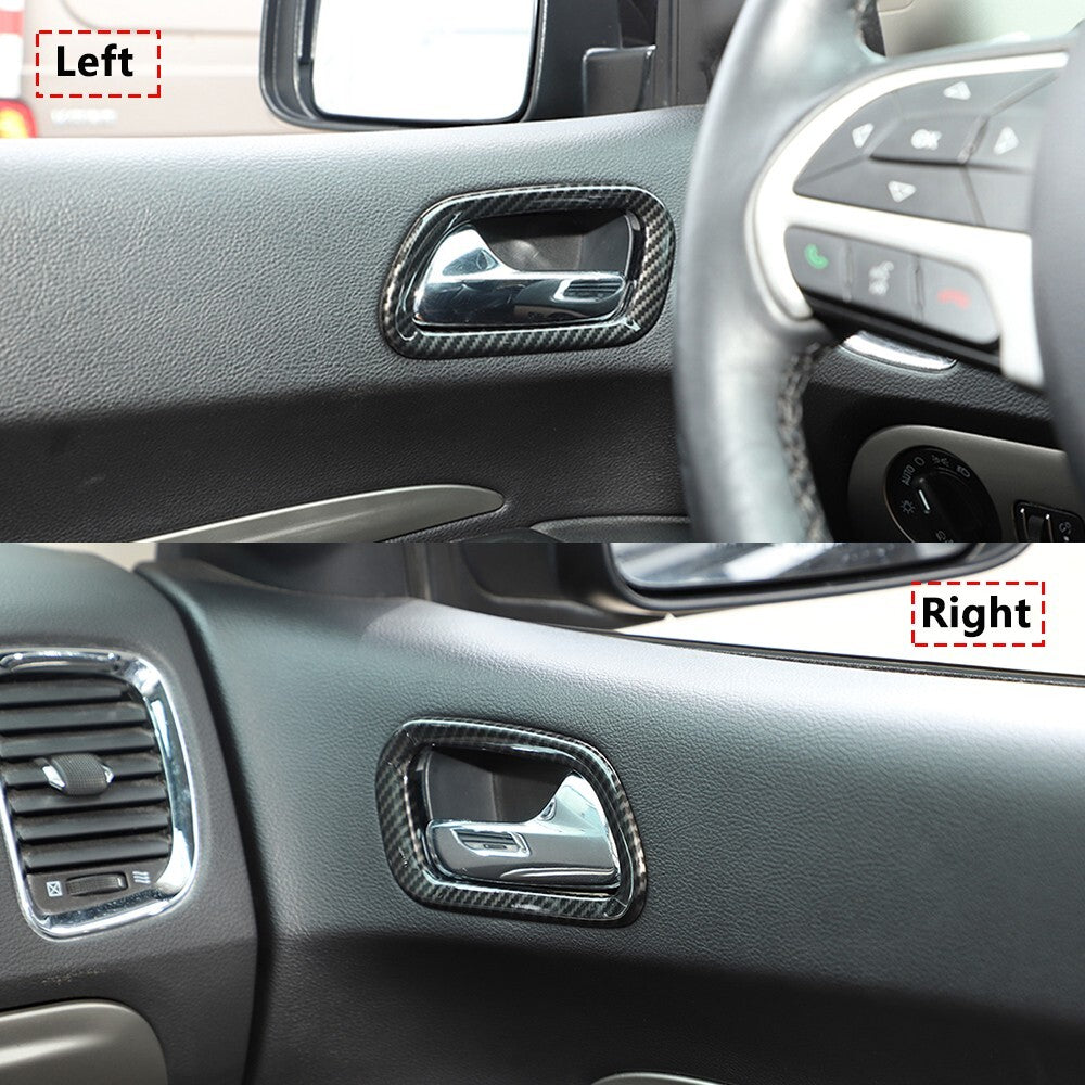 Carbon Fiber Interior Door Handle Panel Cover Trim for Dodge Durango 2011 2020