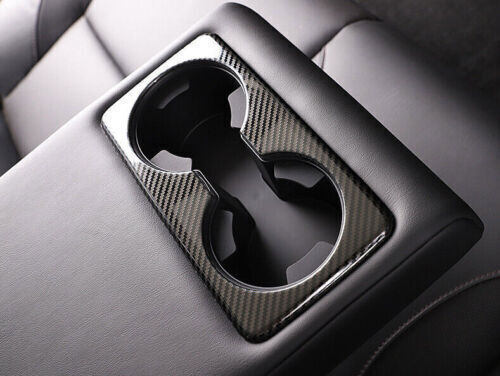 for Mazda 3 Axela 2020-21 Carbon Fiber Steel Rear Water Cup Panel Cover Trim 1P