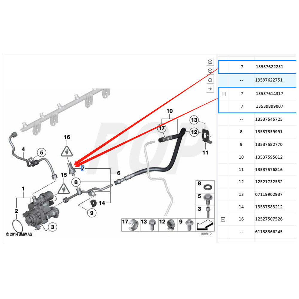 for BMW 135i 335i 335xi 535i 535xi X3 X5 X6 Low Fuel Pressure Sensor 13537614317