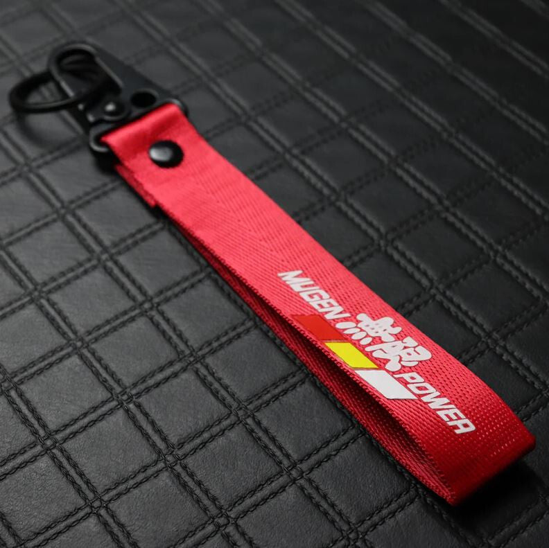 Car keychain metal key ring badge lanyard red Mugen for Honda for Acura