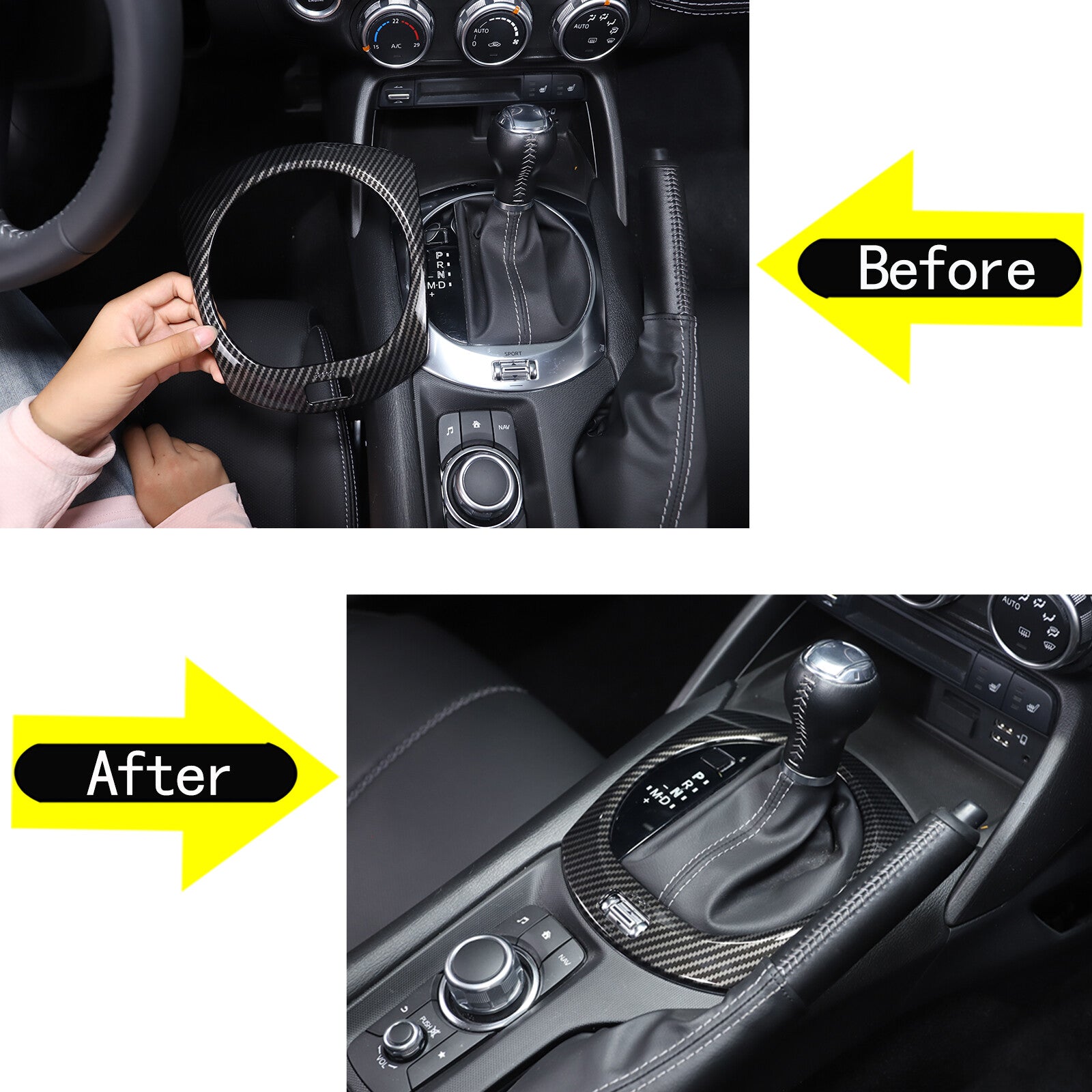 4 Carbon Fiber ABS Car Door Handle Cup Cover Trim for Mercedes-Benz G-Class W463 2007-10