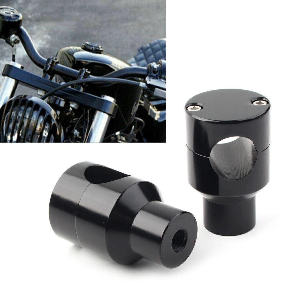 1 25mm Black Handlebar Handle Bar Mount Adapter Risers Clamp for Harley for Honda