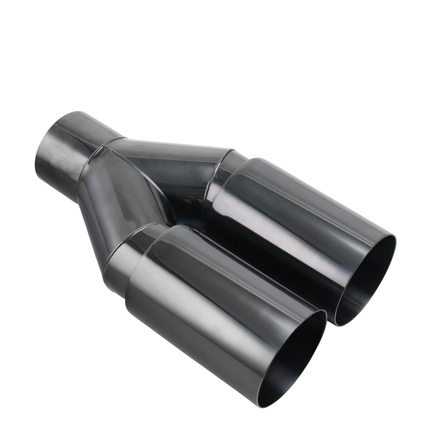 1PC 2.5'' ID 3'' OD Universal Welding Dual Exhaust Muffler Tips Straight Black