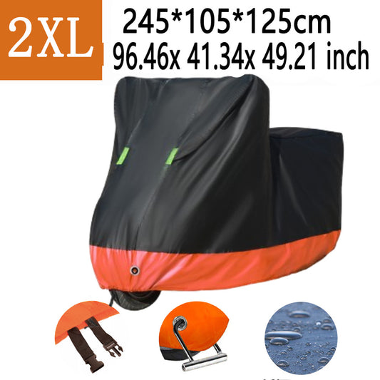 Motorcycle cover, bicycle waterproof, winter outdoor storage, sun, snow and rain, 2XL