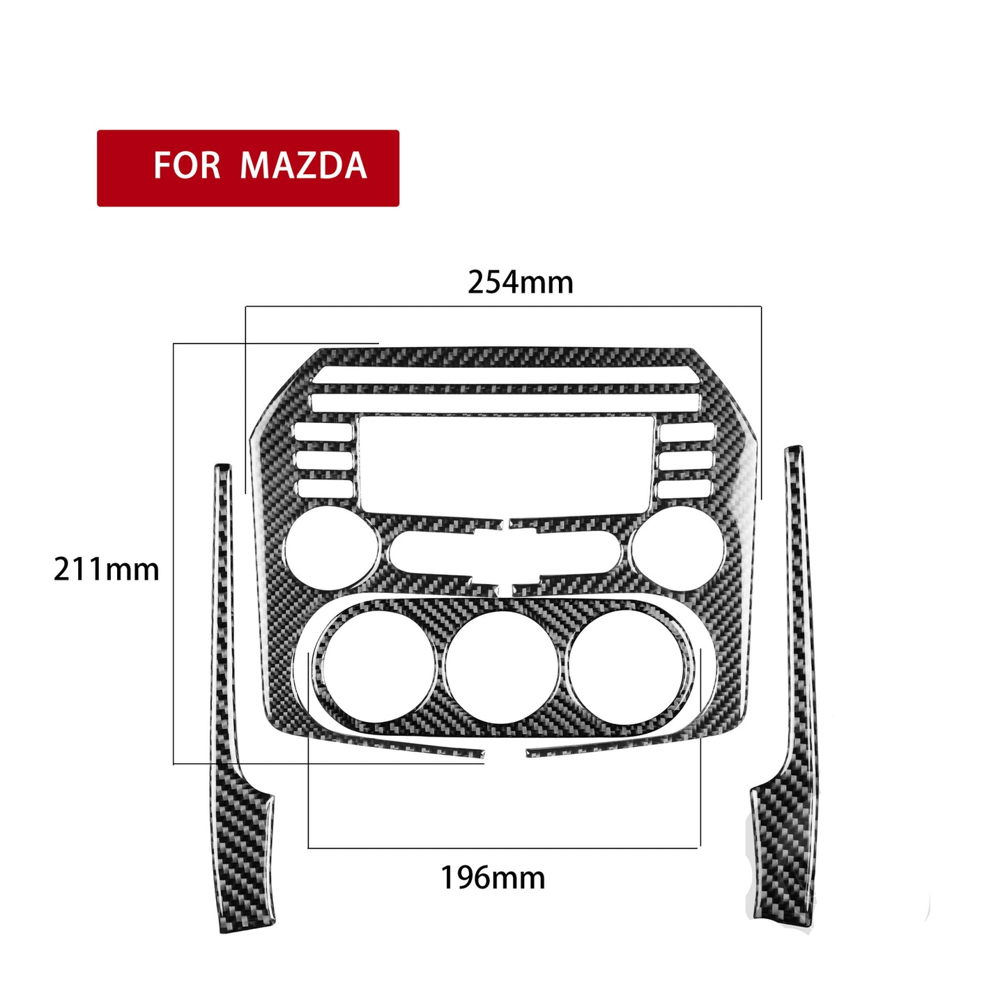 4X Carbon Fiber Interior Central Console Cover Trim for Mazda MX-5 Miata 2009-15