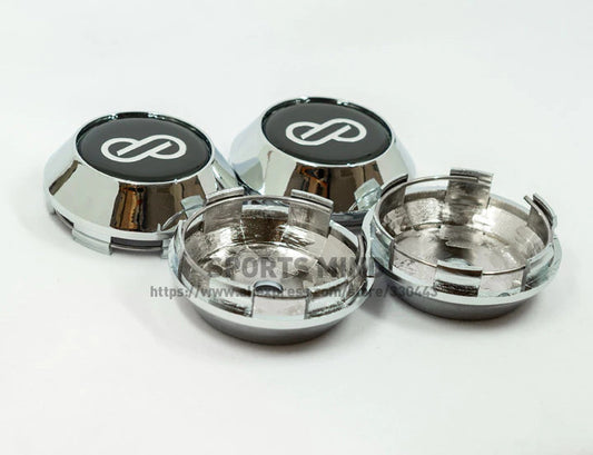 4x68mm Enkei wheel center hubcap rim cap badge silver carbon