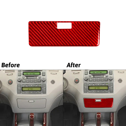 Red Carbon Fiber Center Storage Cover Sticker Trim for Hyundai Azera 2006-2011