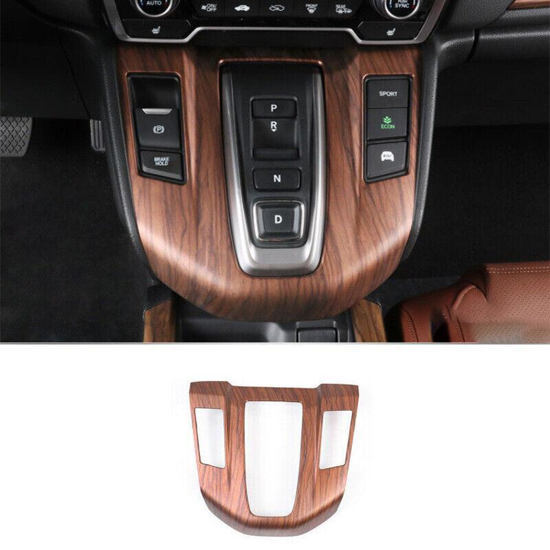 for Honda CRV 2017-22 Hybrid ABS Wood Grain Central Console Gear Shift Panel