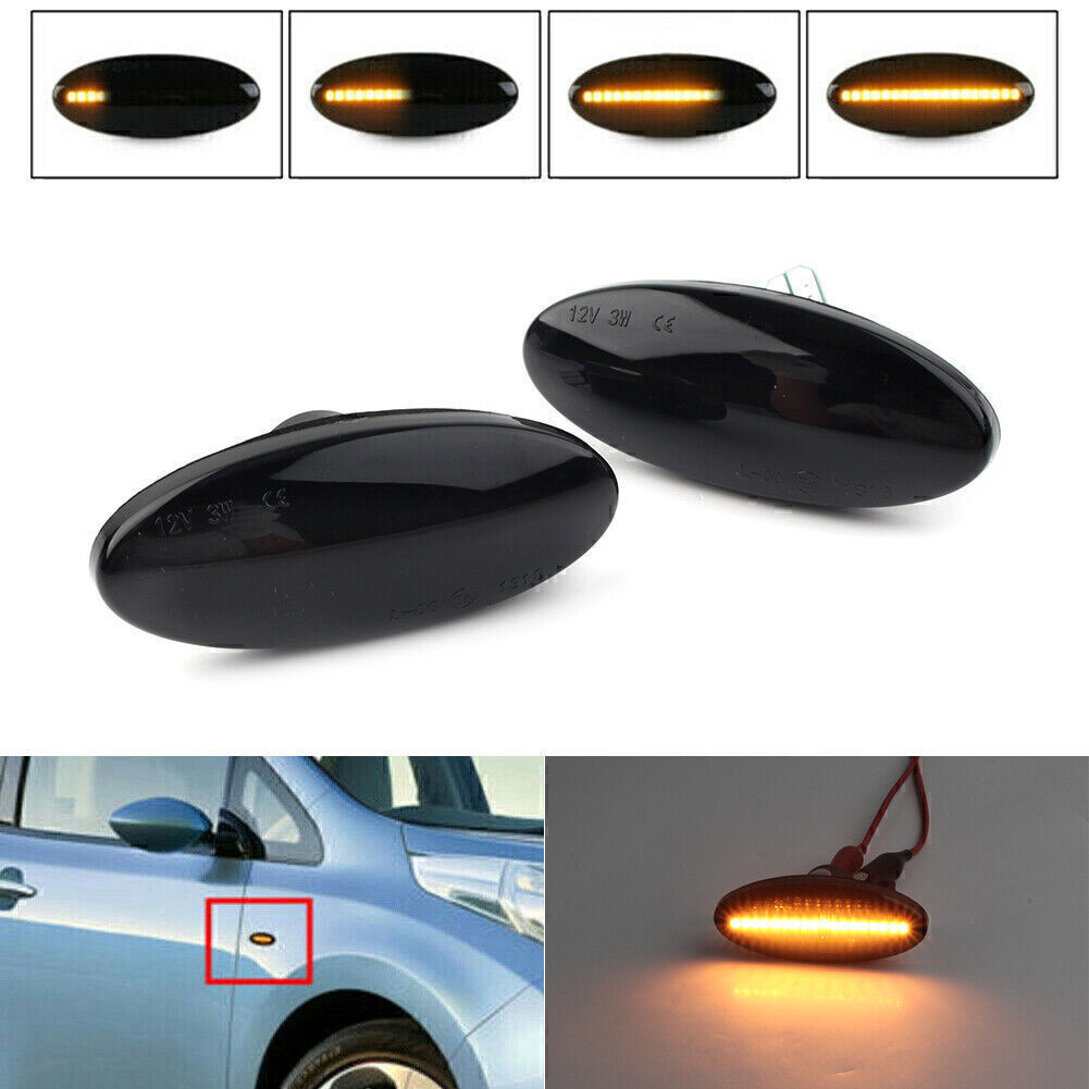 for Nissan qashqai juke x-trail 2x Dynamic 12V LED Side Marker Turn Signal Light