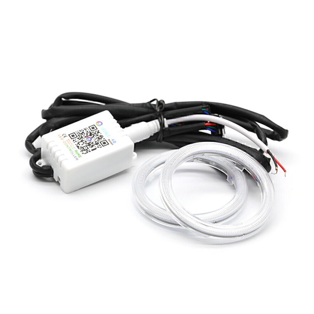 120MM RGB Car COB LED Angel Eyes Light Halo Rings Lamp Remote Controller Kit