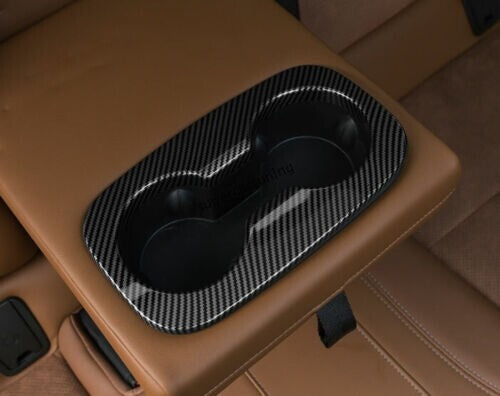 Carbon Fiber Rear Water Cup Panel Cover Trim 1PCS for Buick Envision S 2020-2021