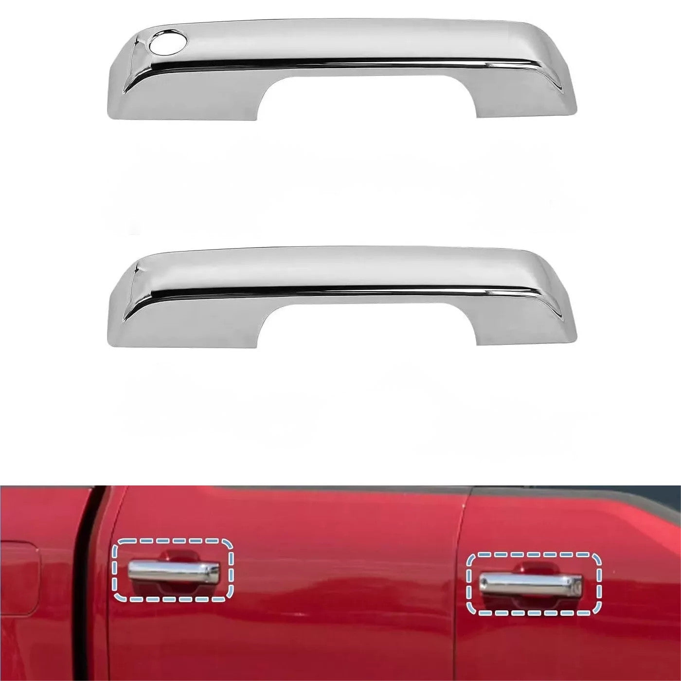 For 2021-2024 for Ford F150 FRONTS CHROME Door Handle COVERS No PSK No SMTKH 2PCS