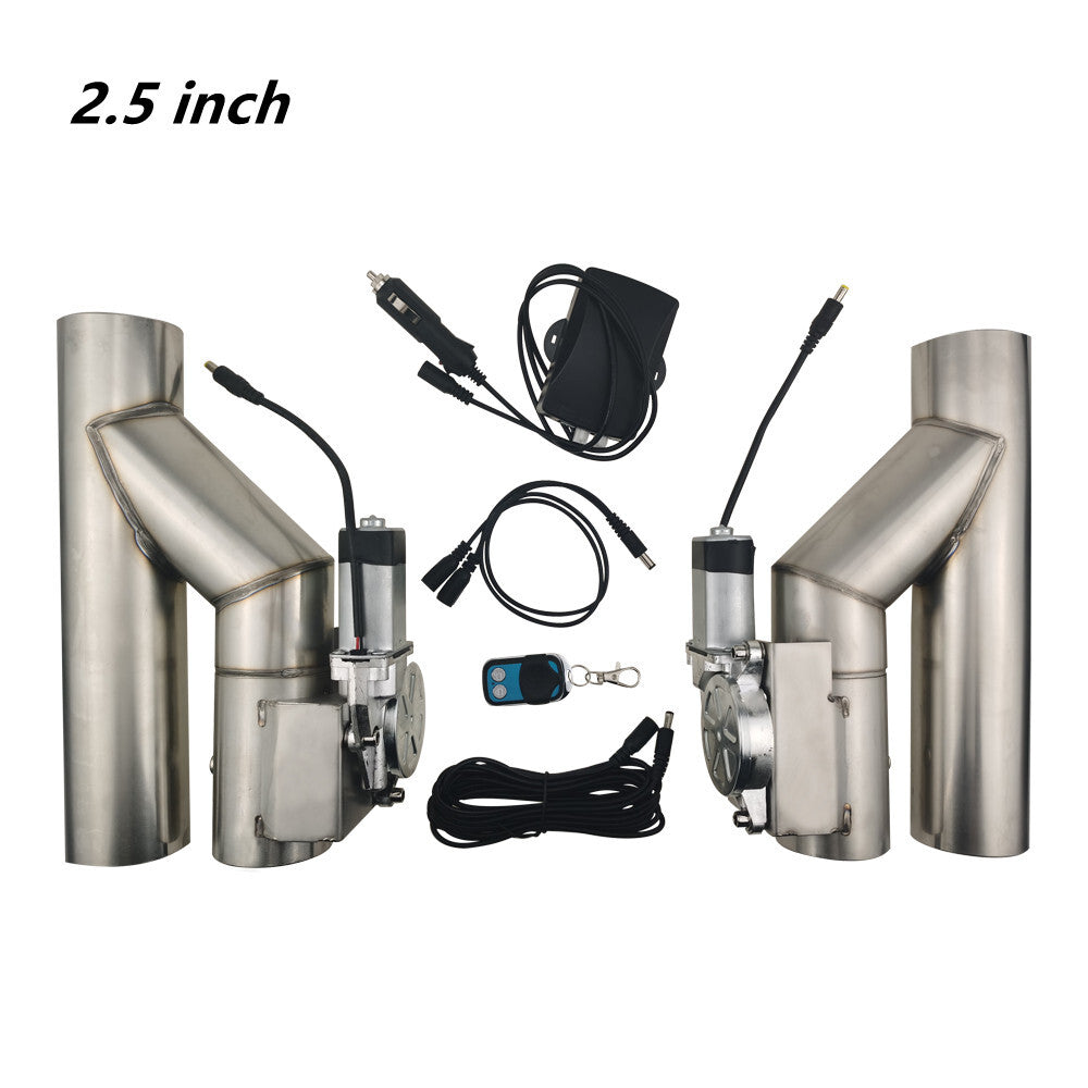 2.5-inch Dual Electric Exhaust Valve Y-tube Single Flap Control Valve Kit