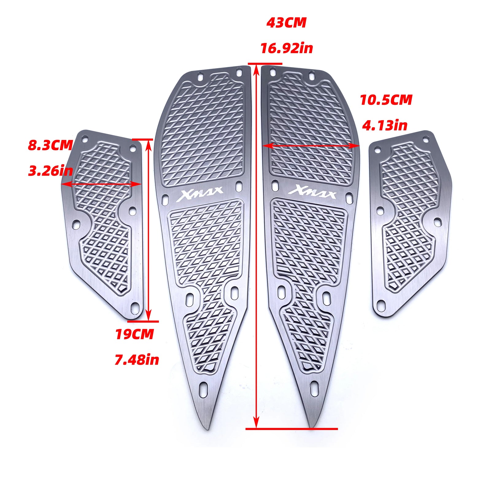 REALZION Motorcycle Footrest Foot Pads Pedal Plate Pedals for Yamaha X MAX XMAX