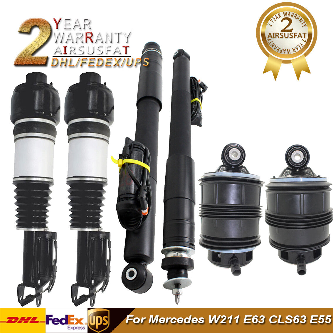 6pcs Front Rear Air Suspension Shock Rear Spring Bag for Mercedes CLS-Class W211