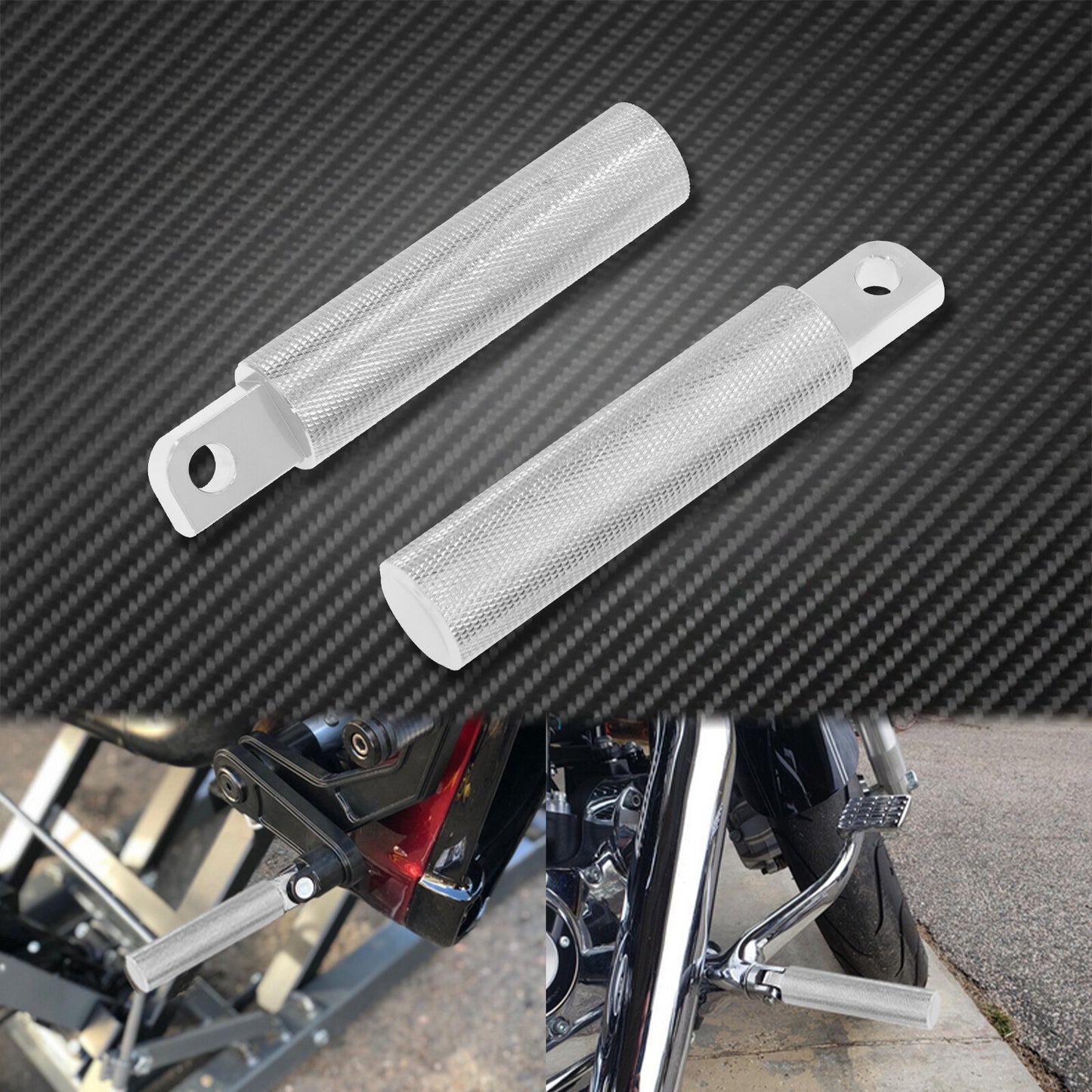 Chrome All Aluminum Male Foot Peg Rest Fit for Harley Softail Springer Touring