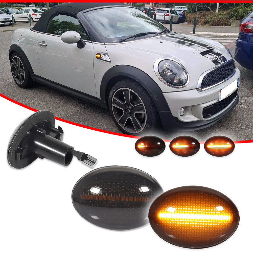 Sequential LED side marker lights for Mini Cooper S R55 R56 R57 R58 R59 smoke lenses