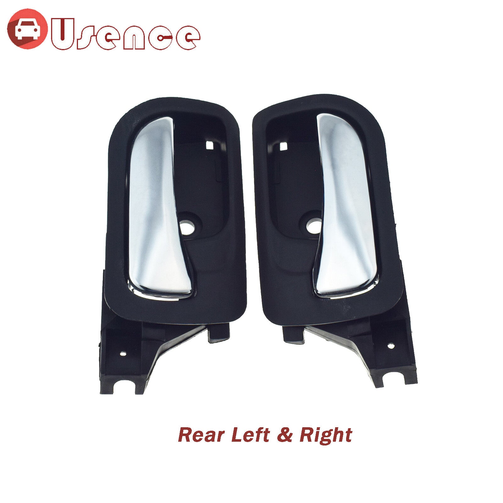 Rear Interior Left  Right Black W/Chrome Door Handle For 2003-2007 for Honda Accord