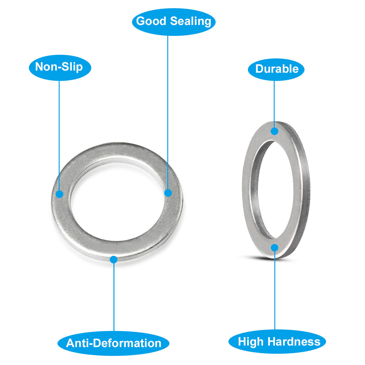 500-piece pack of M14 aluminum 9956-41-400 drain plug crushing gaskets suitable for MAZDA