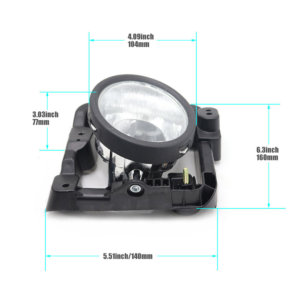 Fog Light Lamp LH RH Pair for Acura TSX 4 Door Sedan 09-10 Halogen Clear Lens