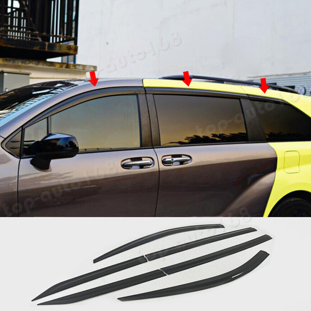 for Toyota for Sienna 2021-23 Black Window Visor Vent Shade Sun Rain Guard Cover 6x