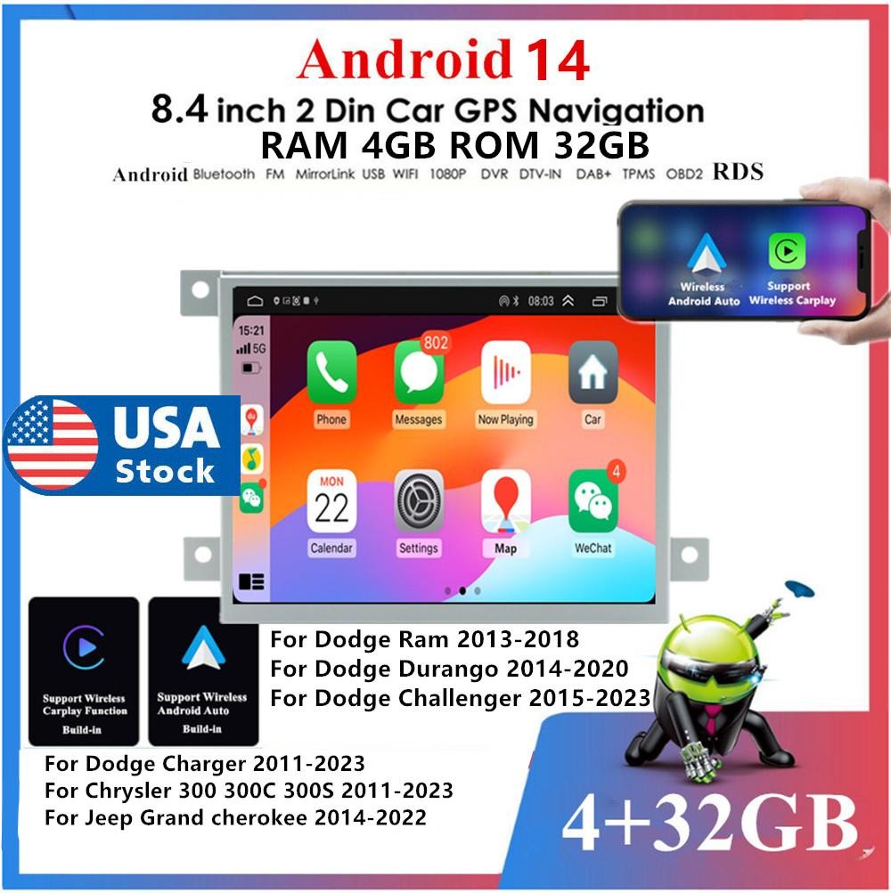 8.4Wireless Carplay 4GB 32GB Car Radio GPS Navigation for Chrysler for Jeep Grand