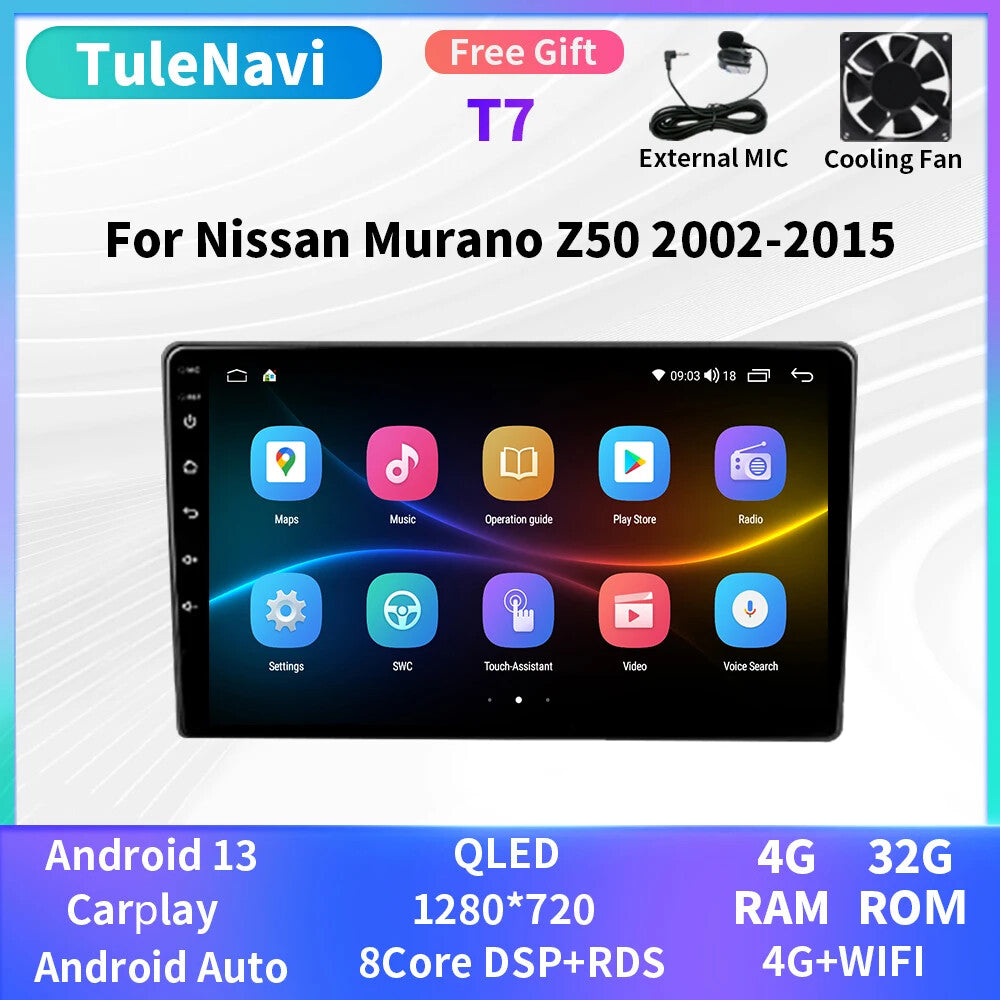 Car Radio for Nissan Murano Z50 2002-2015 CarPlay Multimedia Player GPS Screen