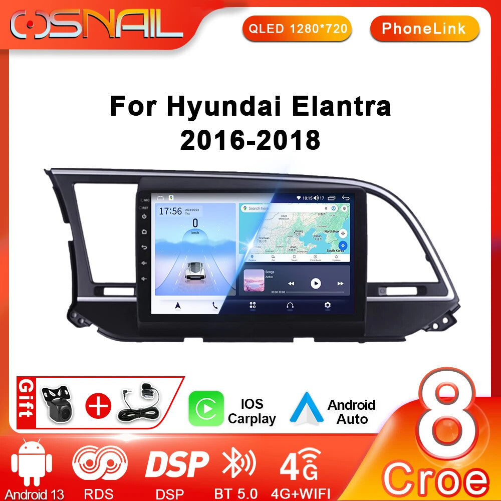 Android Auto Car Radio for Hyundai for Elantra 6 Video Player Stereo Screen Navi GPS